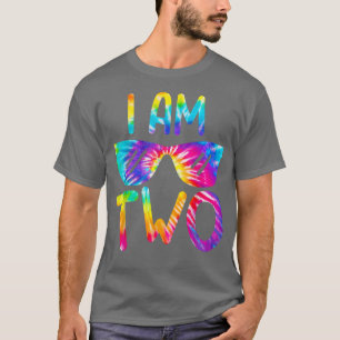 I Am Two Year Old Tie Dye Happy Birthday Boy Girl T-Shirt