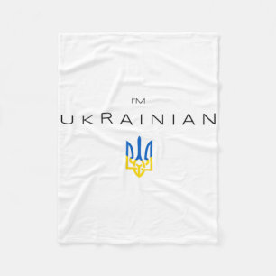I Am Ukrainian - I Am From Ukraine Trident Flag Fleece Blanket