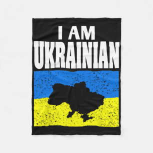 I Am Ukrainian Stand With Ukraine Support And Prid Fleece Blanket
