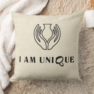 “I AM UNIQUE” Minimalist Cushion