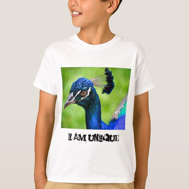 I am unique Peacock Kid's Light Tee (Front)