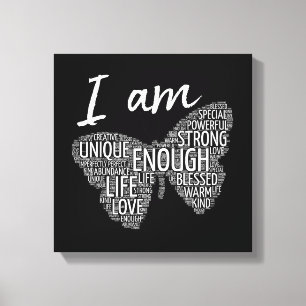 I Am Unique Strong Law of Attraction Positive Affi Canvas Print