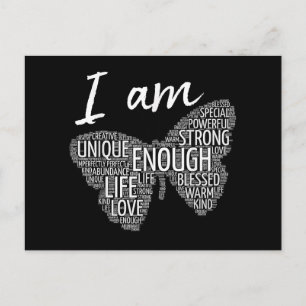 I Am Unique Strong Law of Attraction Positive Affi Holiday Postcard
