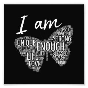 I Am Unique Strong Law of Attraction Positive Affi Photo Print