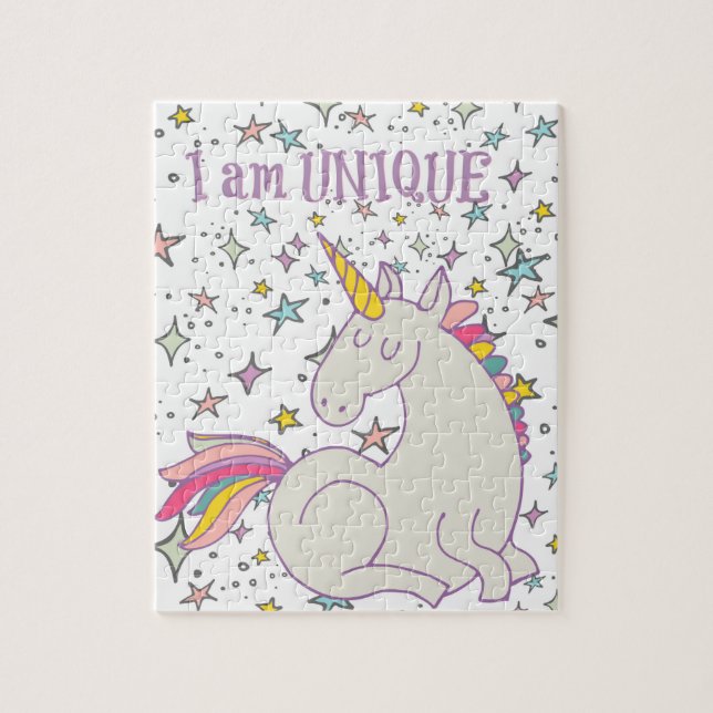 I am UNIQUE - Unicorn Design Puzzle 8" x 10" (Vertical)
