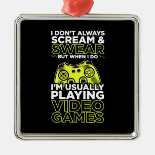 I Am Usually Playing Video Games Metal Tree Decoration