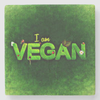 I Am Vegan Written With A Grassy Nature Texture