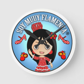 I Am Very Flemish: Morena and Traje Gitana Rojo Round Clock