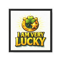 “I Am Very Lucky” Inspirational Canvas Wall Art