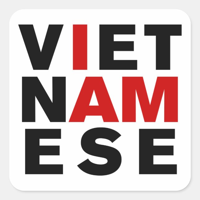 I AM VIETNAMESE SQUARE STICKER (Front)