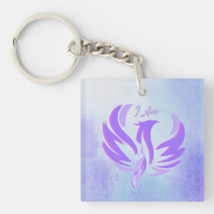I Am Violet Flame Fire Bird - Sacred Feminine Key Ring