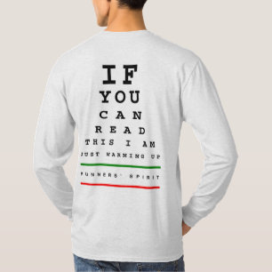 I Am Warming Up Eye Chart - LS Sport-Tek Running T-Shirt