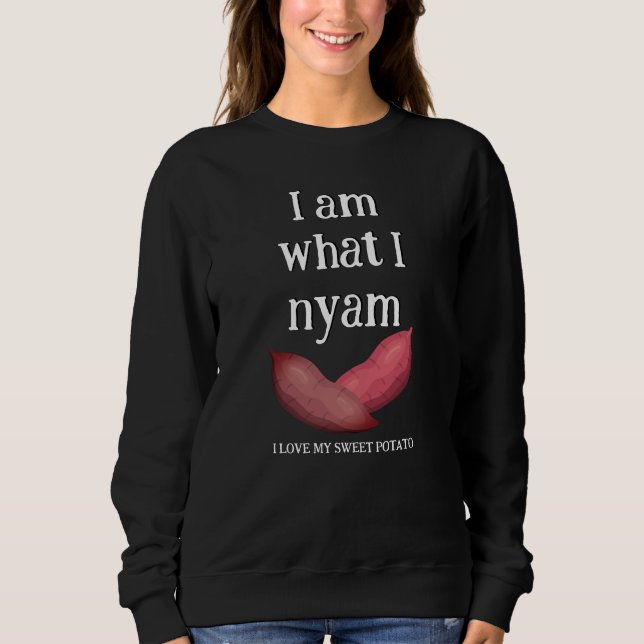 I AM WHAT I NYAM Love Sweet Potato Couples Sweatshirt (Front)