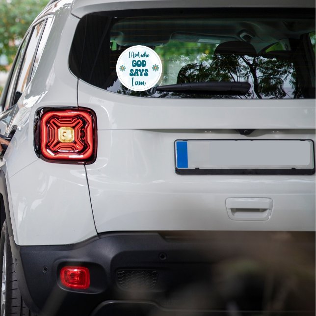 I Am Who God Says I Am Faith-based Inspirational  Classic Round Sticker (Creator Uploaded)