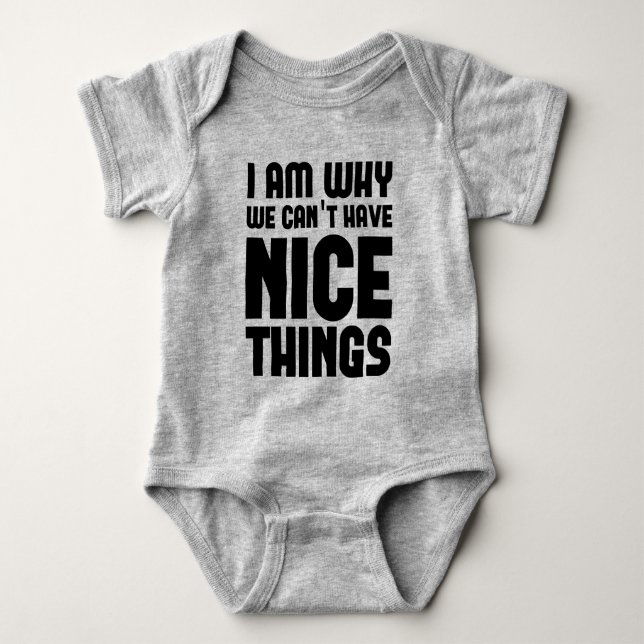 I Am Why We Can't Have Nice Things | Chic Baby Bodysuit (Front)
