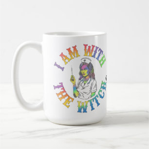 I Am With The Witch Retro Medical Nurse Graphic Coffee Mug