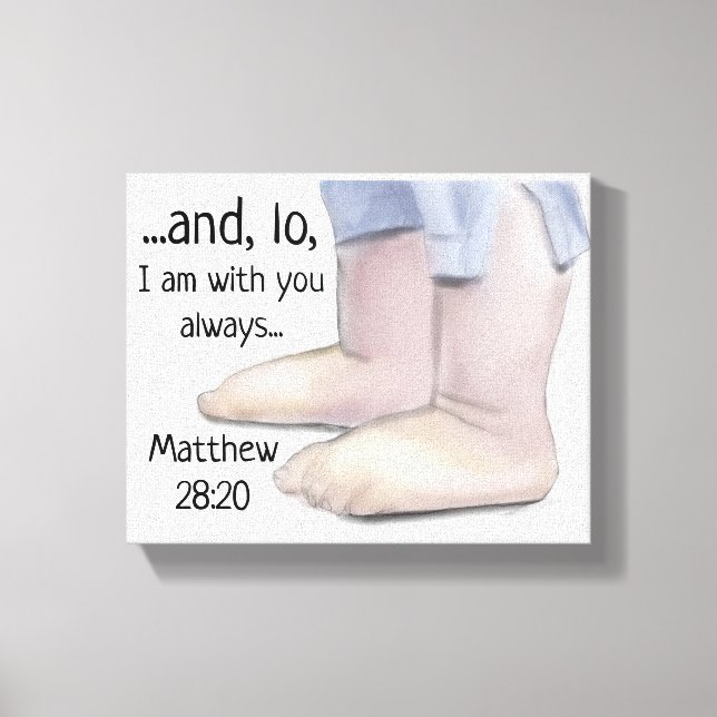 I Am With You Always Matthew 28 Scripture Art Baby Canvas Print (Front)
