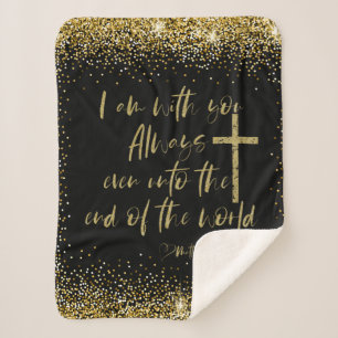 I am with you Always Scripture Sherpa Blanket