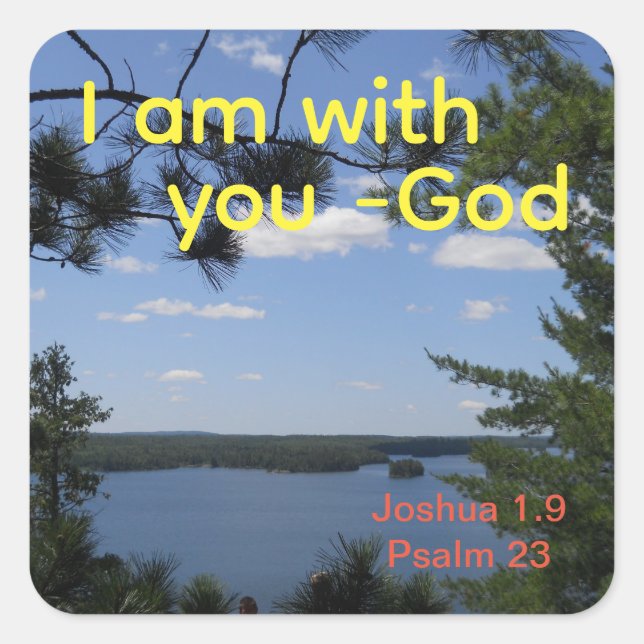 I am with you- lake view (Boundary Waters) Square Sticker (Front)