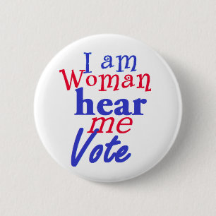 I AM WOMAN 6 CM ROUND BADGE