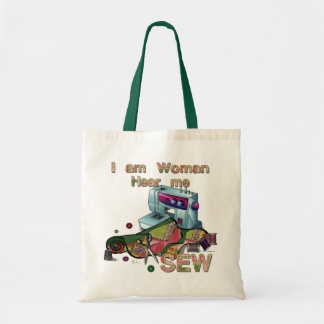 I Am Woman Hear Me Sew Sewing Tote