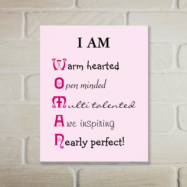 I am WOMAN inspiring text Poster (Creator Uploaded)