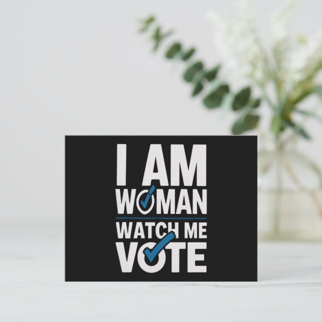 I Am Woman Watch Me Vote Vintage  Postcard (Standing Front)