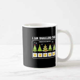 I Am Working For Christmas Break 5 Stars Xmas Tree Coffee Mug