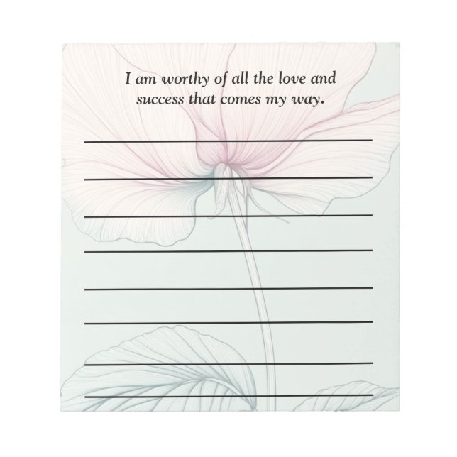I Am Worthy Of... Notepad (Front)