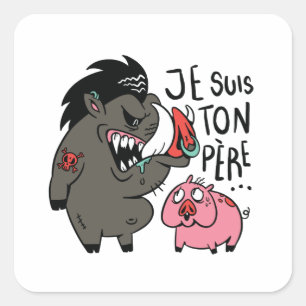 I am your father Warthog and pig Square Sticker