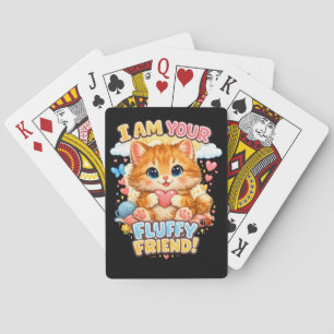I Am Your Fluffy Friend – Cute Kitten Cartoon Desi Playing Cards