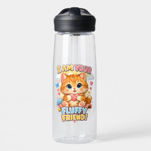 I Am Your Fluffy Friend – Cute Kitten Cartoon Desi Water Bottle