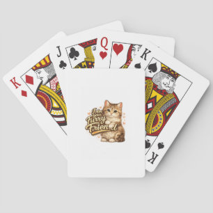 I Am Your Furry Friend Cat Design Playing Cards