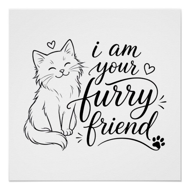 I Am Your Furry Friend Cute Pet Design Poster (Front)