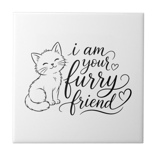 I Am Your Furry Friend Cute Pet Design Tile (Front)