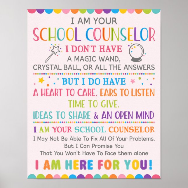 I Am Your School Counsellor Poster (Front)