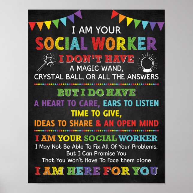I Am Your School Social Worker Poster (Front)