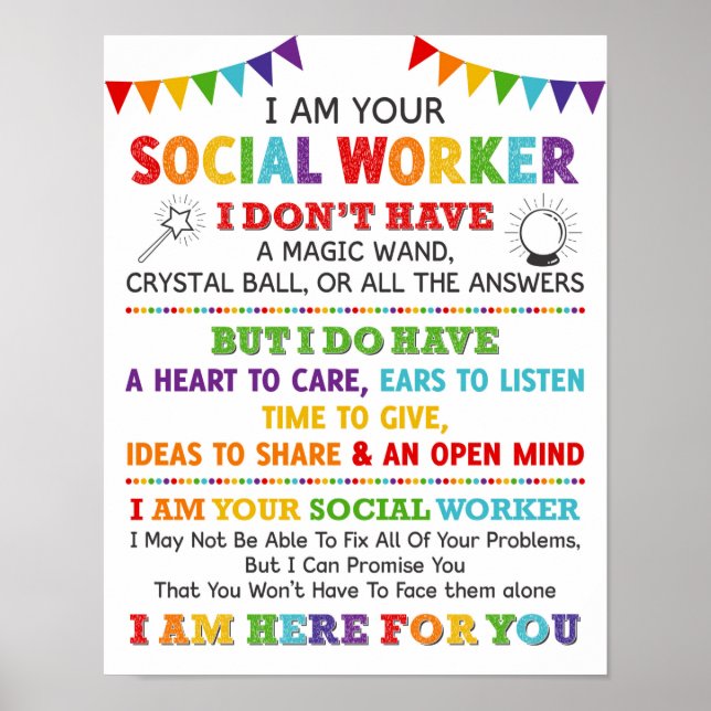 I Am Your School Social Worker Poster (Front)