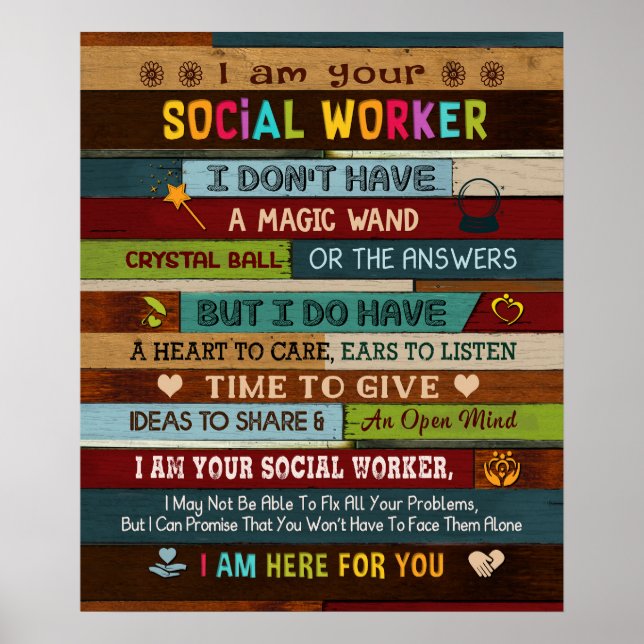 I Am Your Social Worker Inspirational Poster (Front)