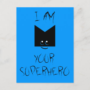 I Am Your Superhero Pop Art Postcard (Blue)