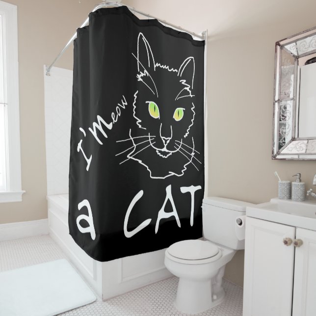 I AMeow A Cat Dark Shower Curtain (In Situ)