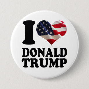 I American Flag Heart Donald Trump 7.5 Cm Round Badge