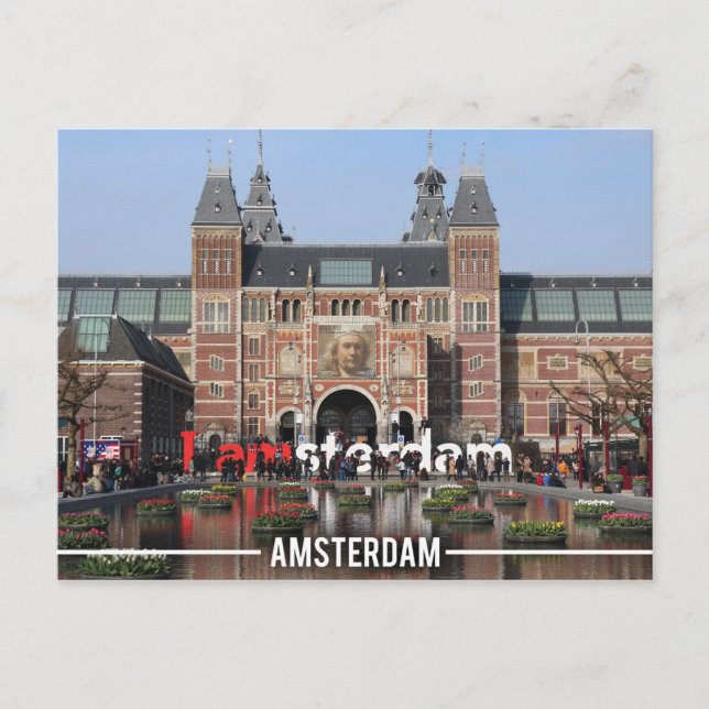 I Amsterdam Landmark, Amsterdam Holland Postcard (Front)