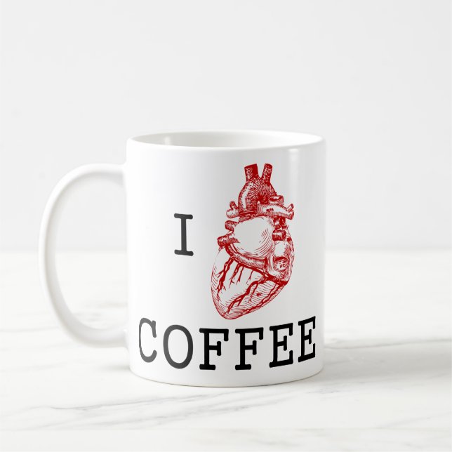 I anatomical heart coffee coffee mug (Left)