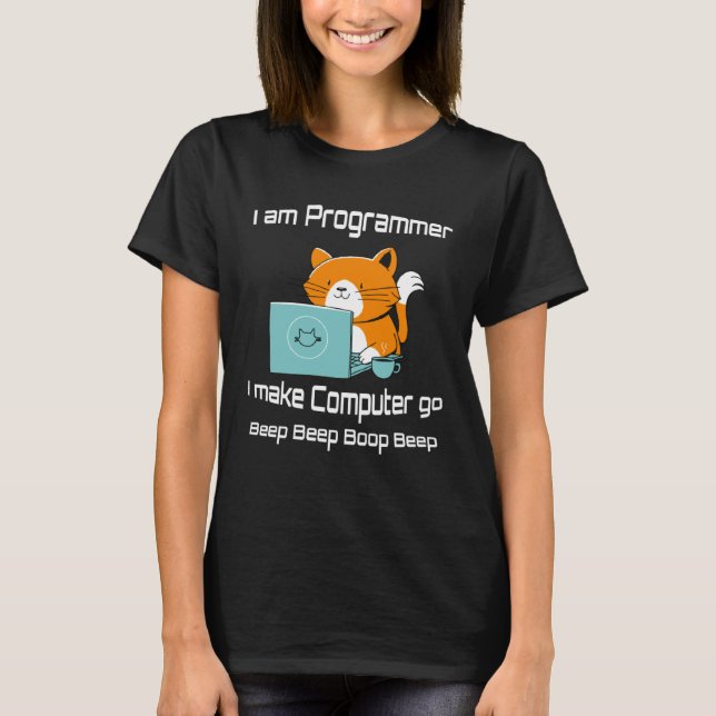 I are Programmer  Cat Gamer PC Video Games T-Shirt (Front)