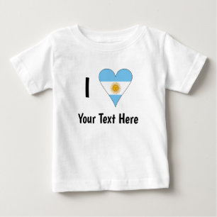 I (Argentine Flag Heart LOVE) Your Text Baby T-Shirt