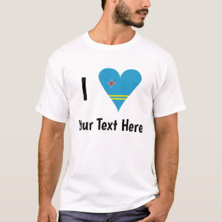 I ( Aruban Flag Heart Love) Your Text T-Shirt