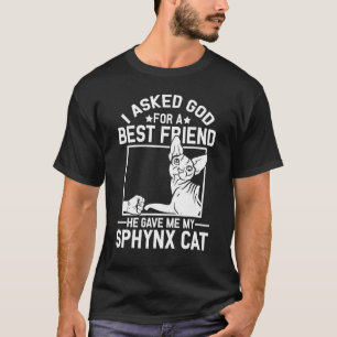 I Asked God For A Best Friend Sphynx Cat Mom T-Shirt