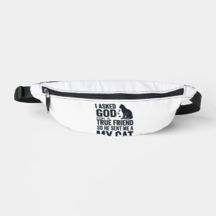 I Asked God for a True Friend My Cat Vintage Desig Bum Bags