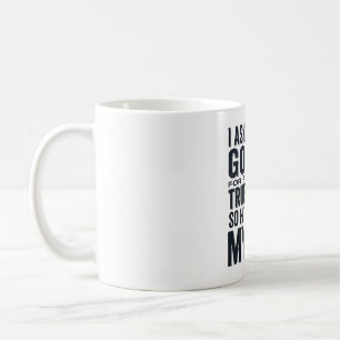 I Asked God for a True Friend My Cat Vintage Desig Coffee Mug